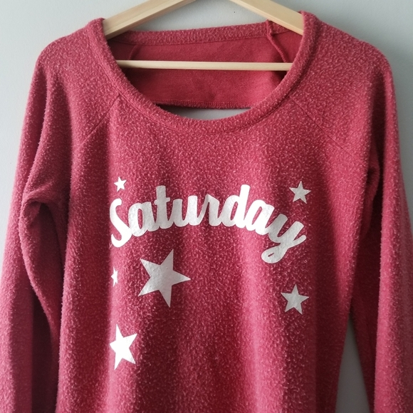 Chaser Saturday Stars Sweatshirt Open Back XS - Picture 5 of 9
